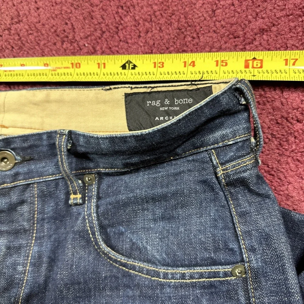 Rag & Bone Men's Archive Slim Straight Made in USA Selvedge Denim-Dark 31/27